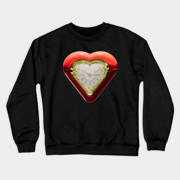 Clock Heart Crewneck Sweatshirt by Marian87